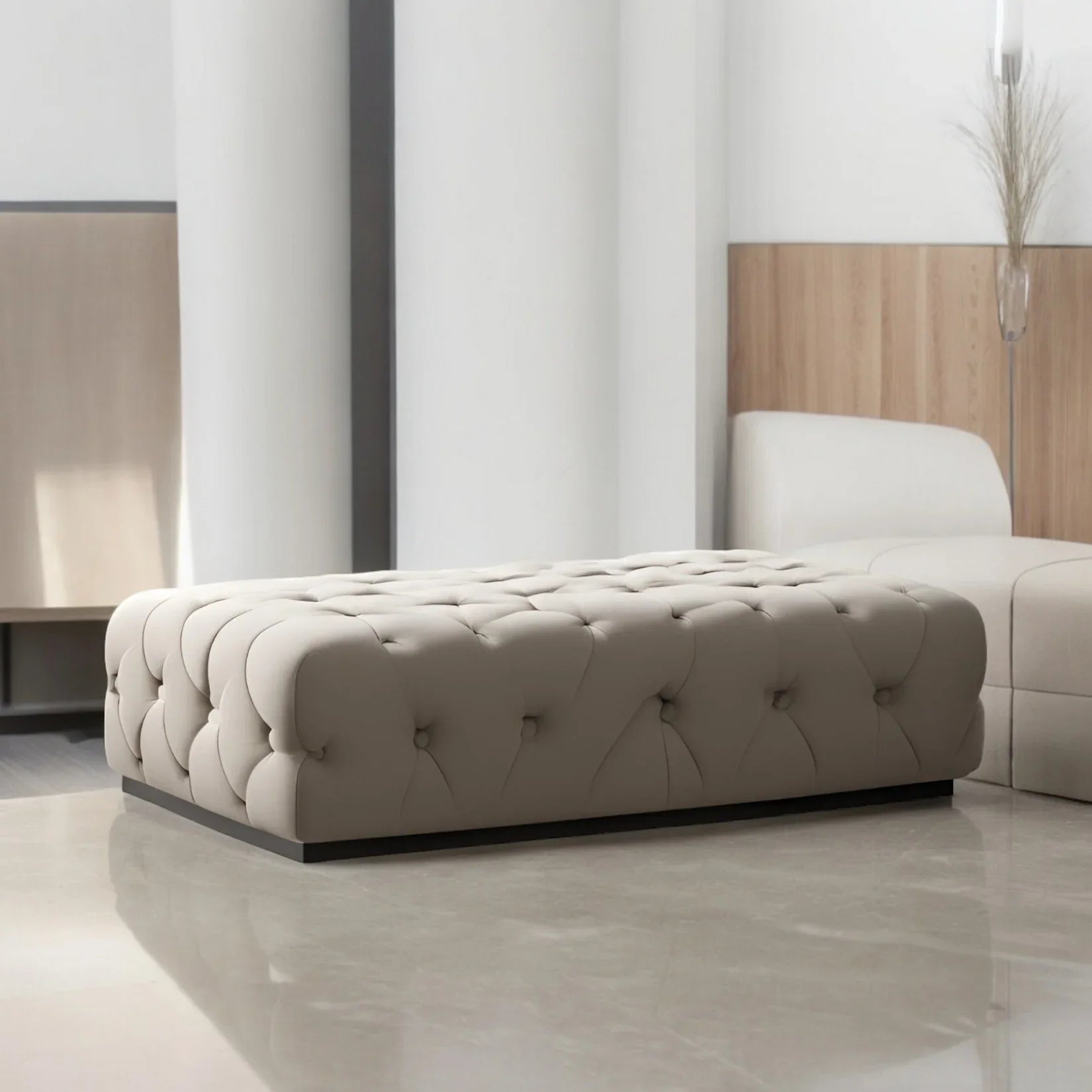 Decorative Wooden Bench with Upholstered Seat - Ottoman - CRUZ INTERNATIONAL - Furniture Store